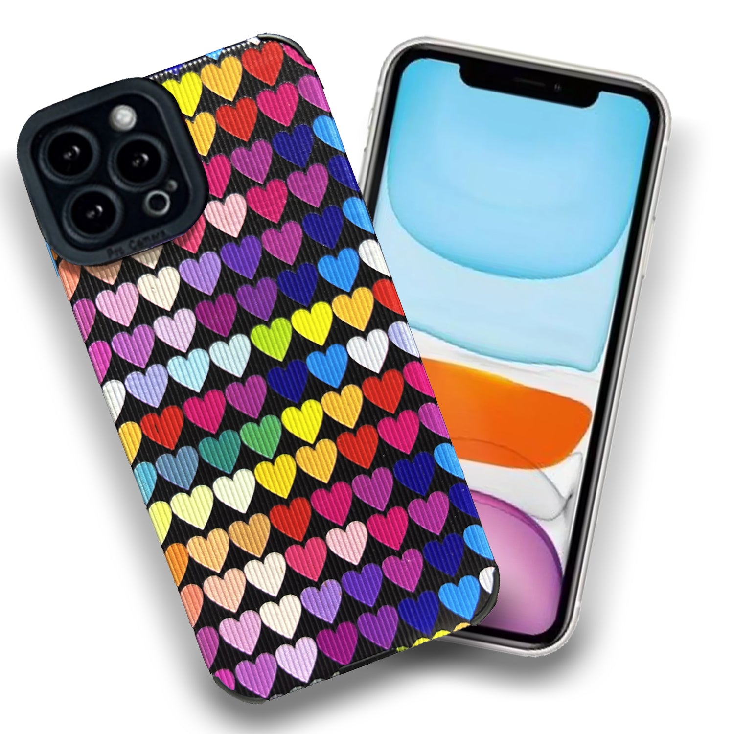 Heart Print Case Back Cover Case for Iphone | with Camera Protection | Anti Slip Grip