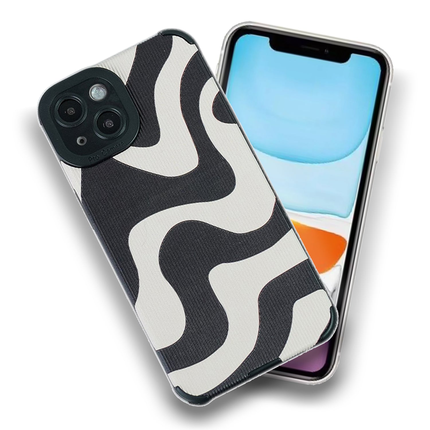 Zebra Print Case Back Cover Case for Iphone | with Camera Protection | Anti Slip Grip