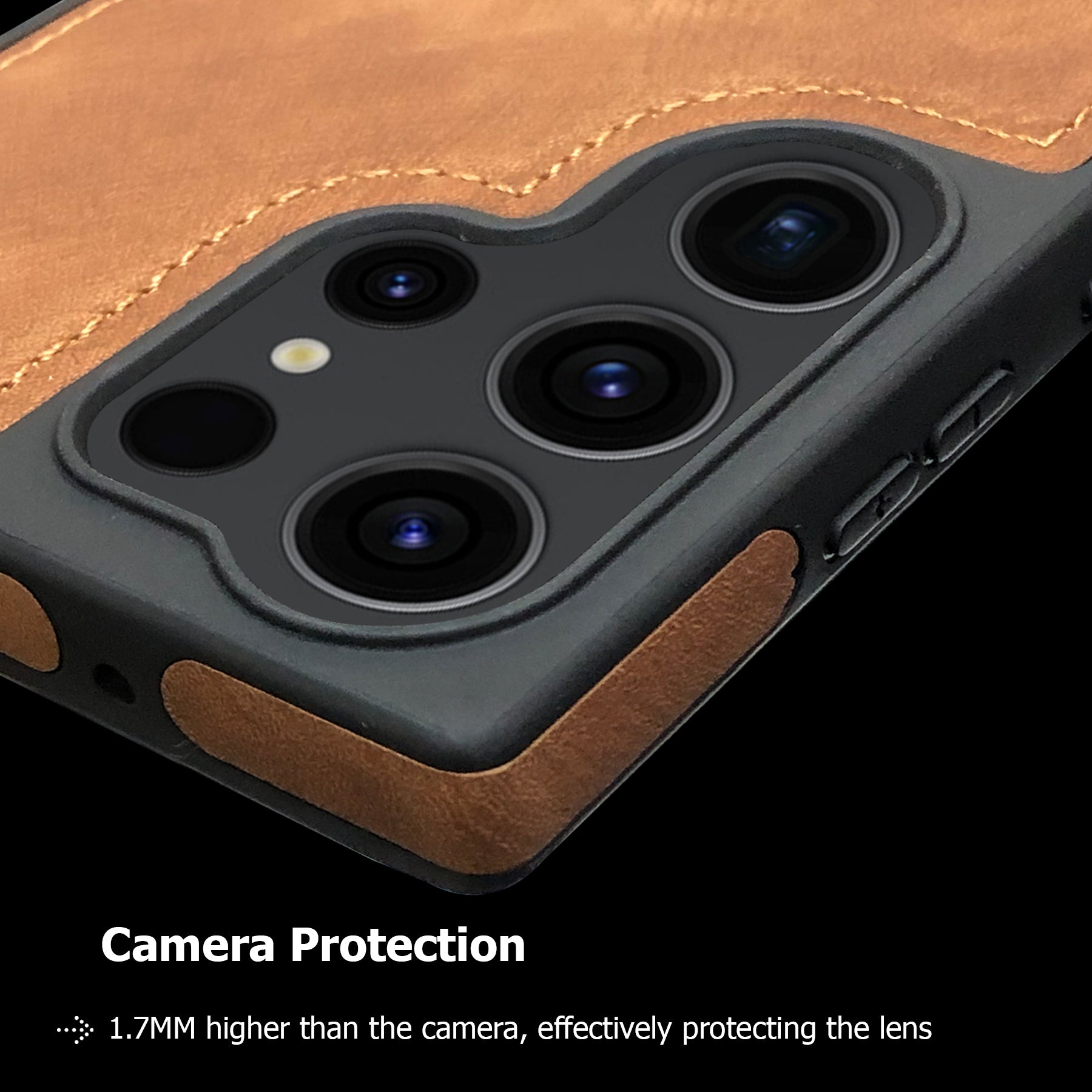 Premium Pu Leather Back Cover Case For Samsung | Drop Protection | Raised Camera Edges Samsung