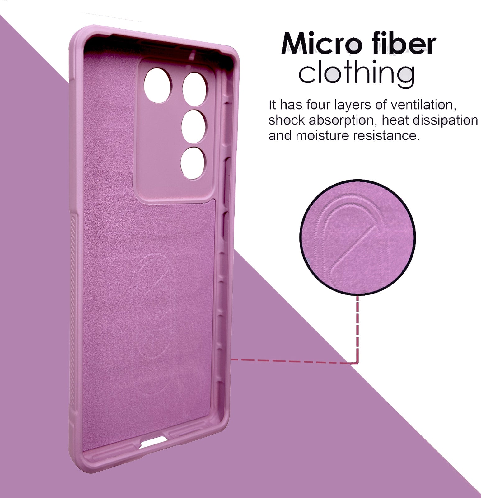 Liquid Silicone Stripes | with Camera Protection | with Inner Fabric | Anti Slip Grip | Air Bag Case Back Cover Case for Vivo