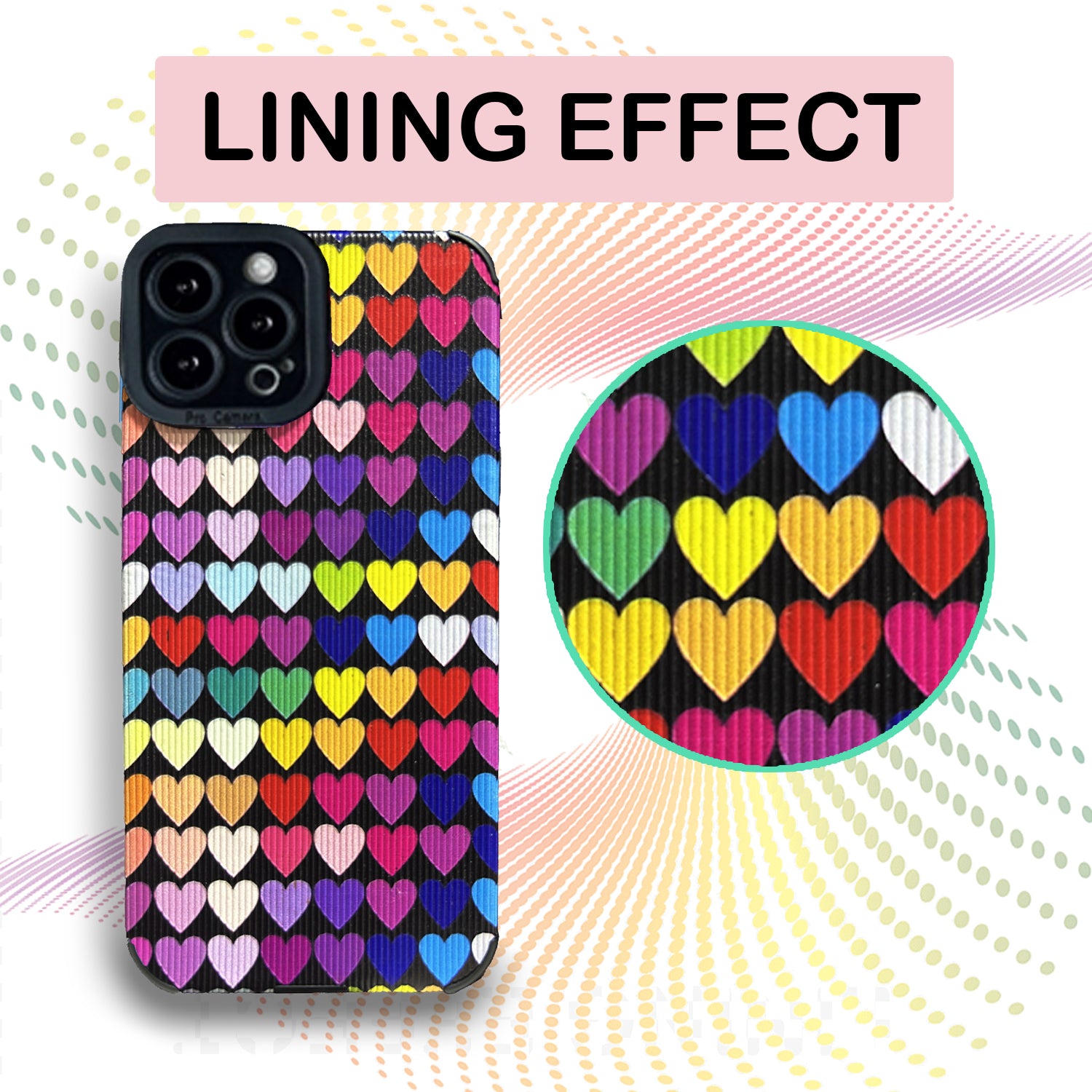 Heart Print Case Back Cover Case for Iphone | with Camera Protection | Anti Slip Grip