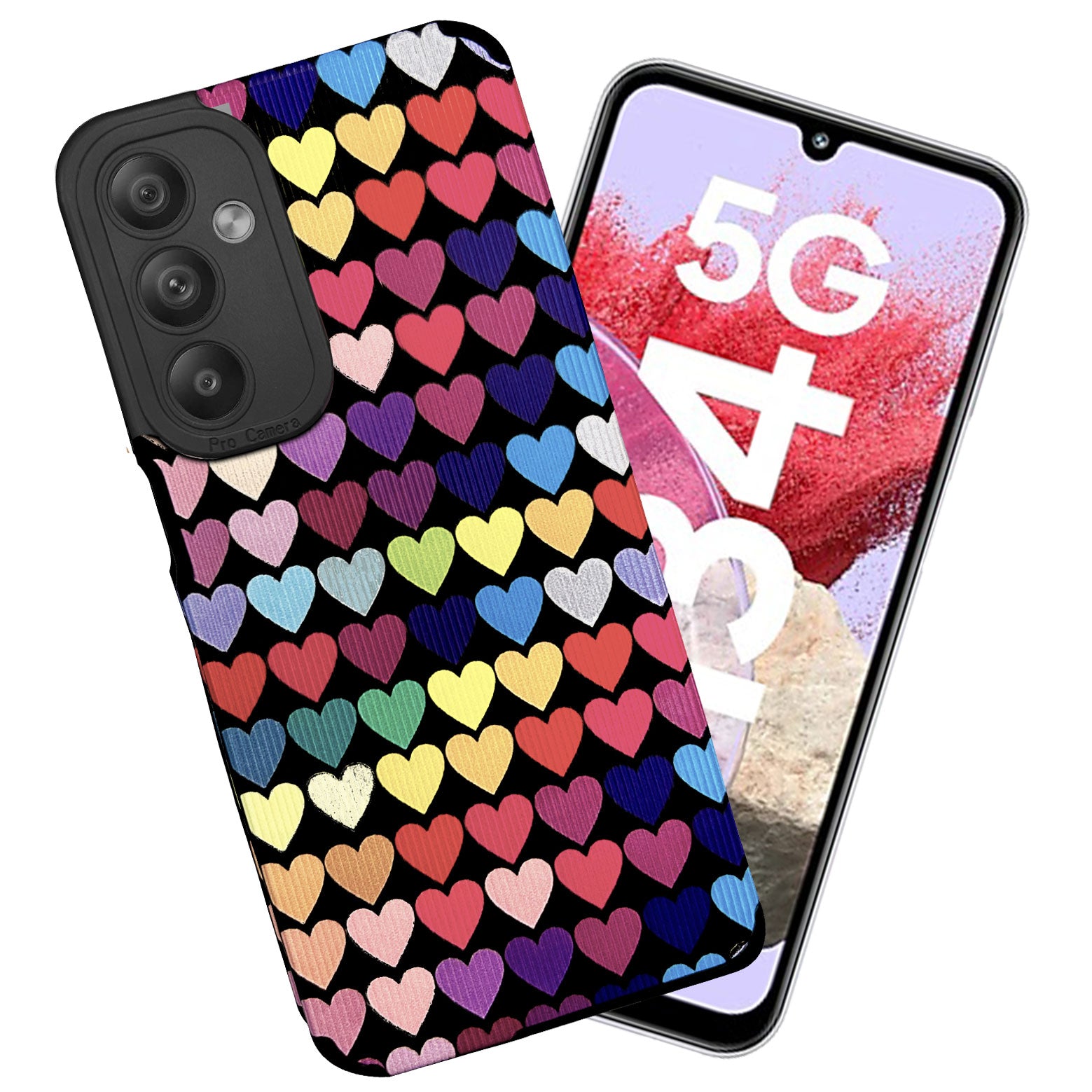 Heart Print Case Back Cover Case for Samsung | with Camera Protection | Anti Slip Grip