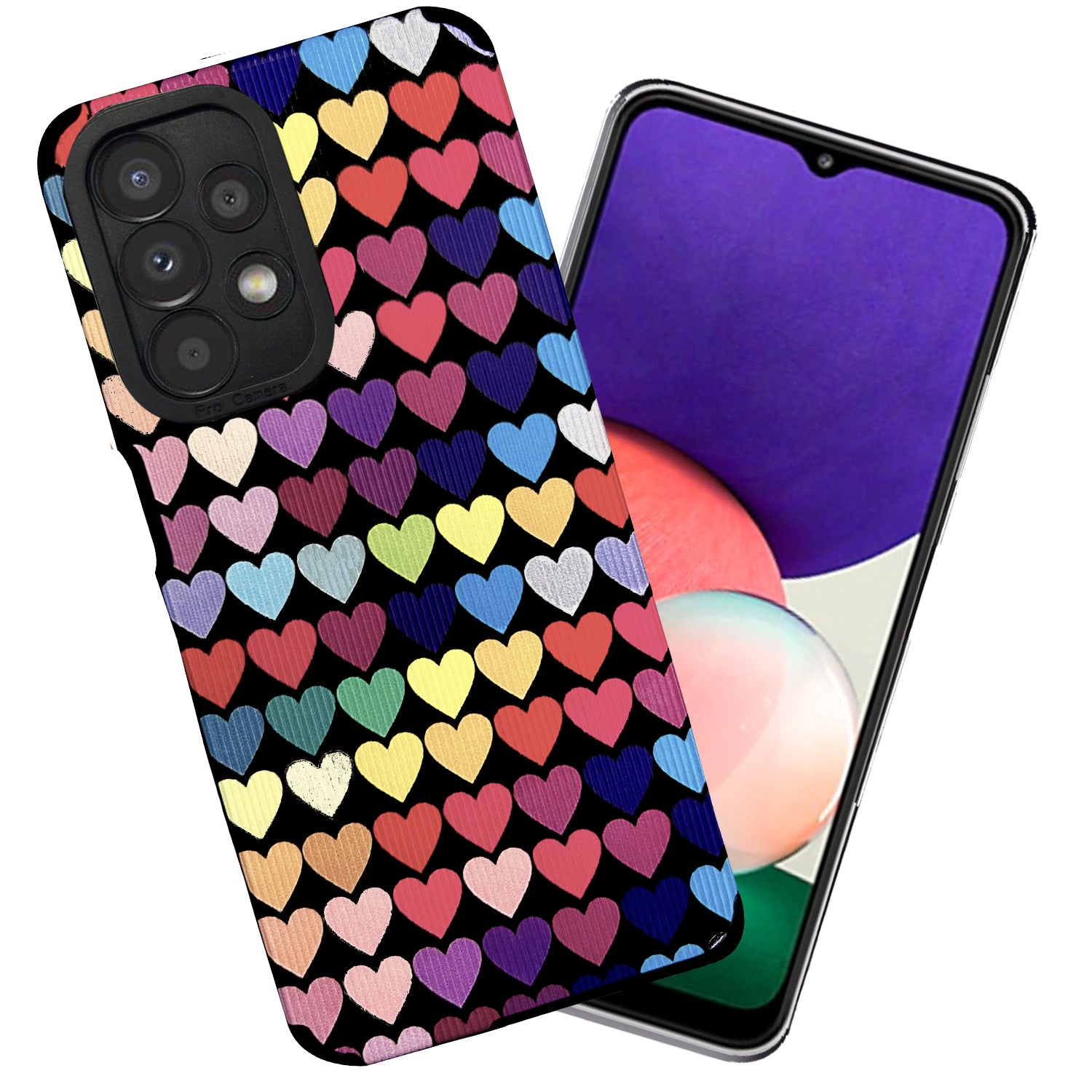 Heart Print Case Back Cover Case for Samsung | with Camera Protection | Anti Slip Grip