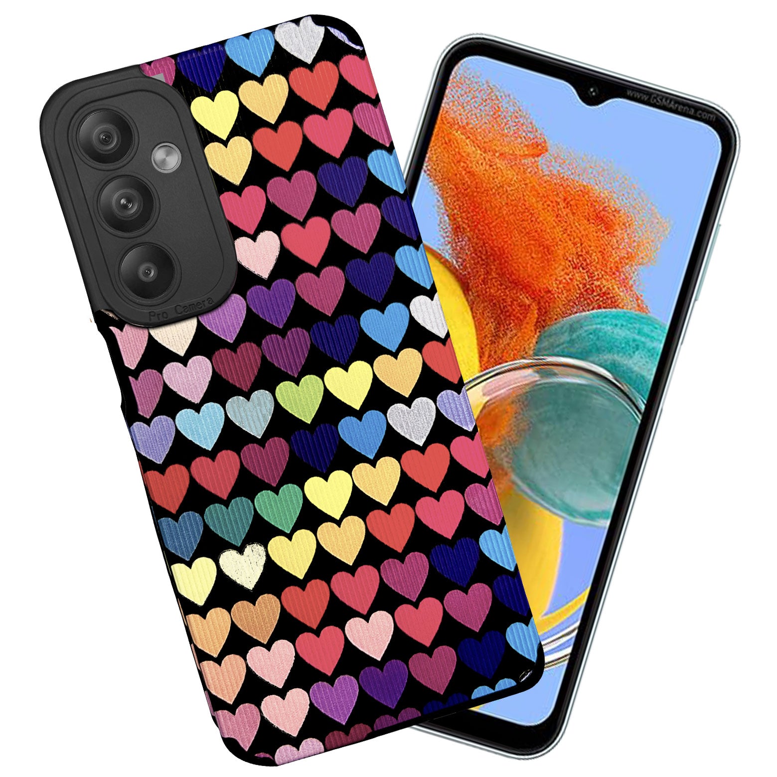 Heart Print Case Back Cover Case for Samsung | with Camera Protection | Anti Slip Grip