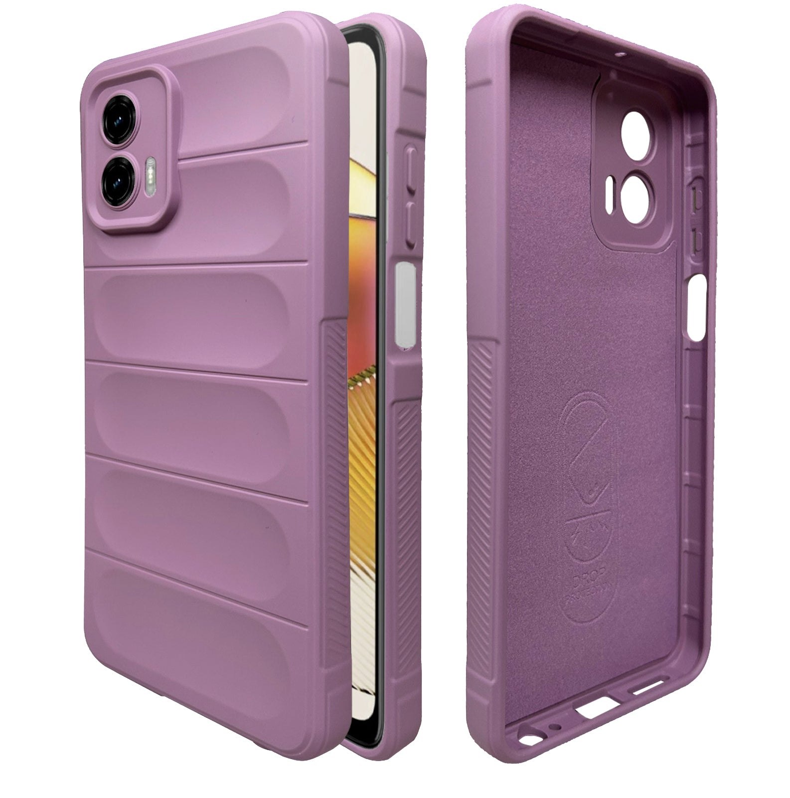 Liquid Silicone Stripes | with Camera Protection | with Inner Fabric | Anti Slip Grip | Air Bag Case Back Cover Case for Motorola