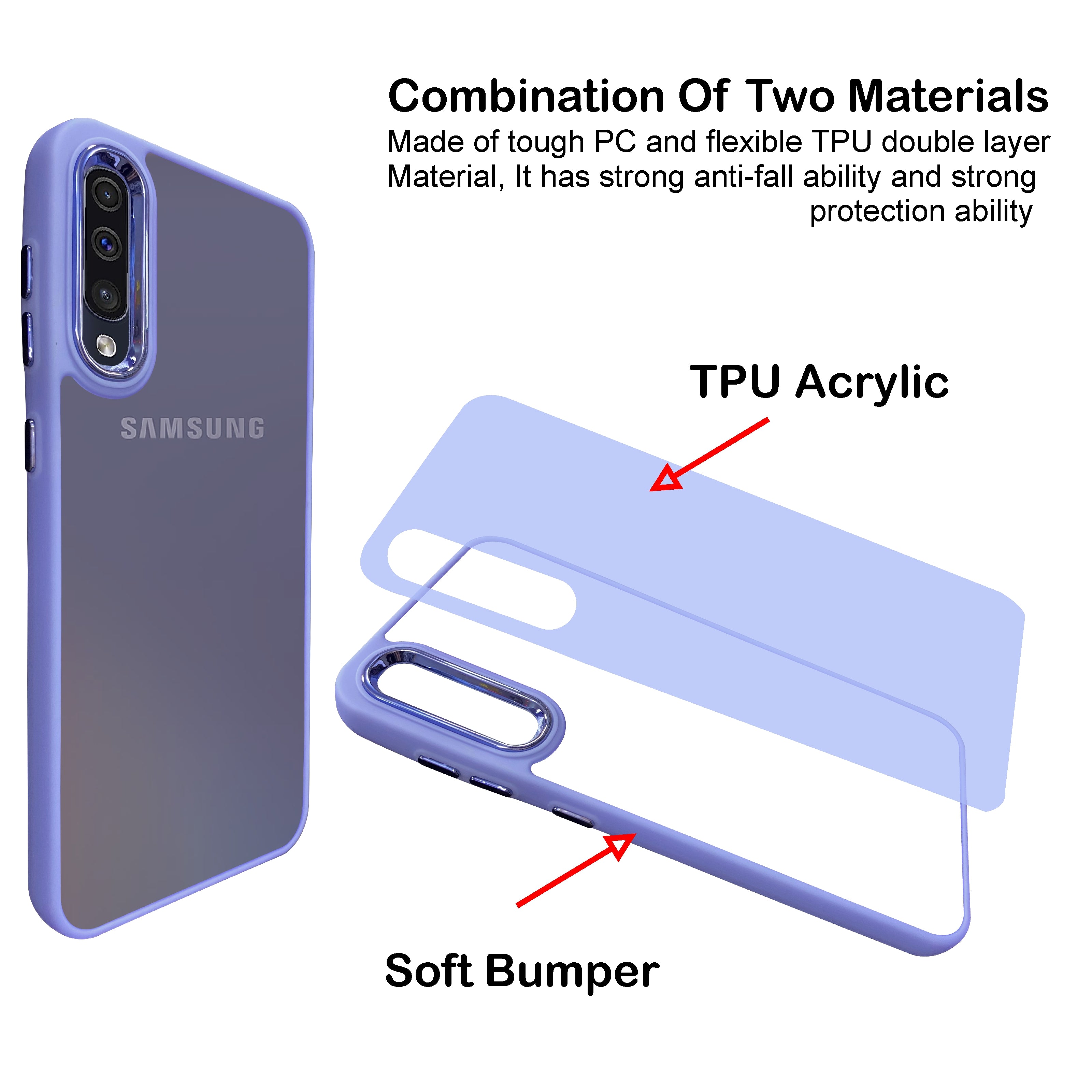 Artistque Frosted Translucent Back cover Case For Samsung Galaxy A70 (Chrome Ring, Smoke, Smooth Sides TPU, Soft Silicone Black)